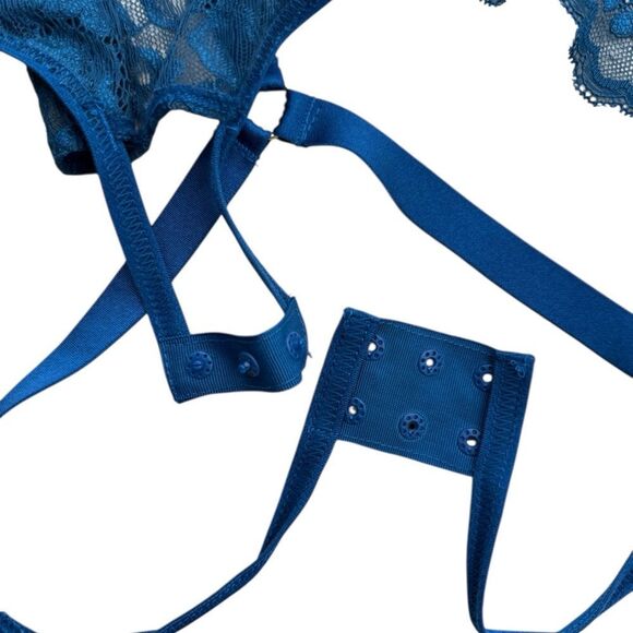Torrid Poseidon Blue Straps And Rings Plus Size Sexy Lingerie Lace Bodysuit - Picture 10 of 14